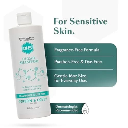 DHS Clear Shampoo for Sensitive Skin 16oz | Gentle, Fragrance-Free, Dermatologist Recommended thumbnail 3