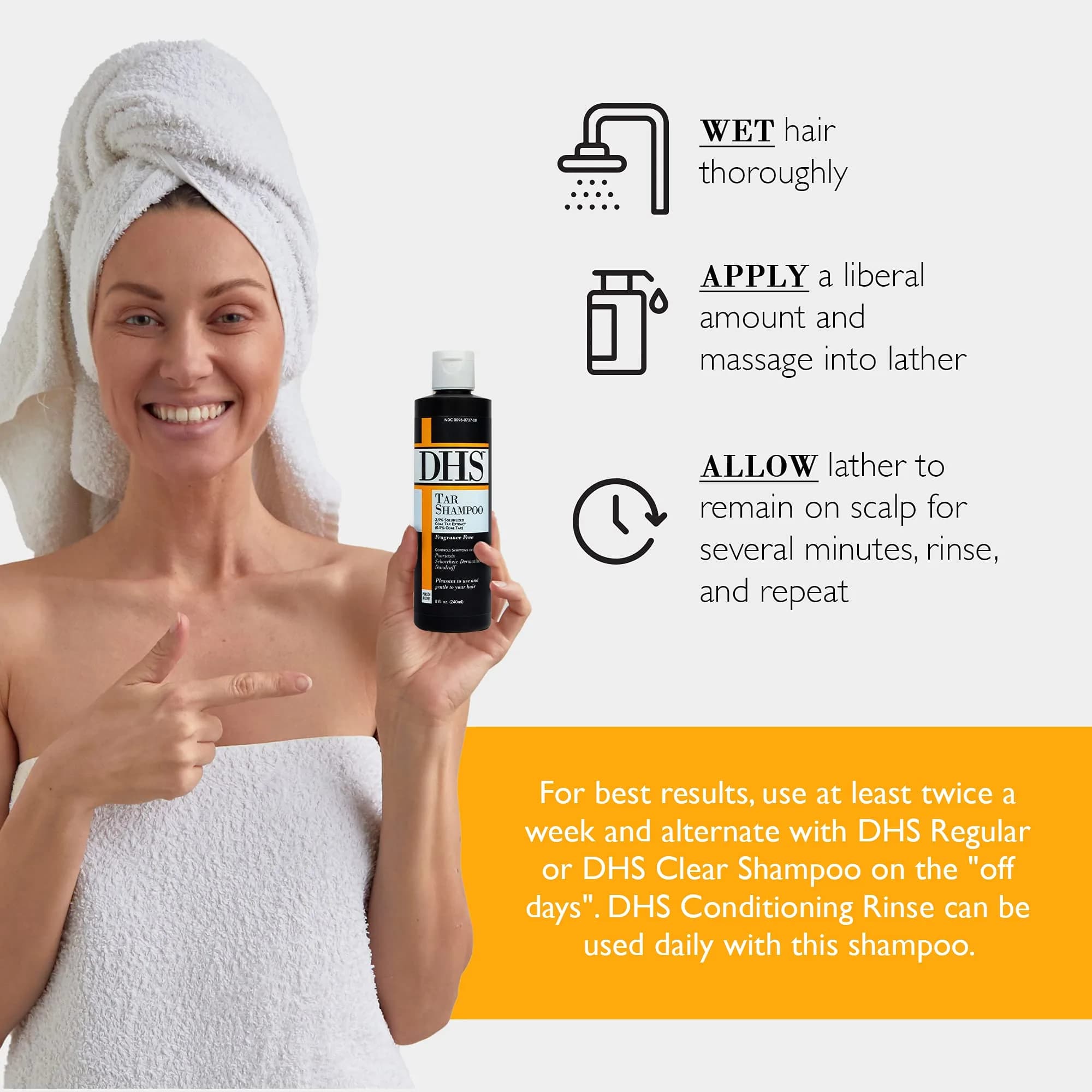 DHS Tar Shampoo 240ml (8 Fl Oz) | Controls Scalp Itching, Flaking & Dermatitis - view 2