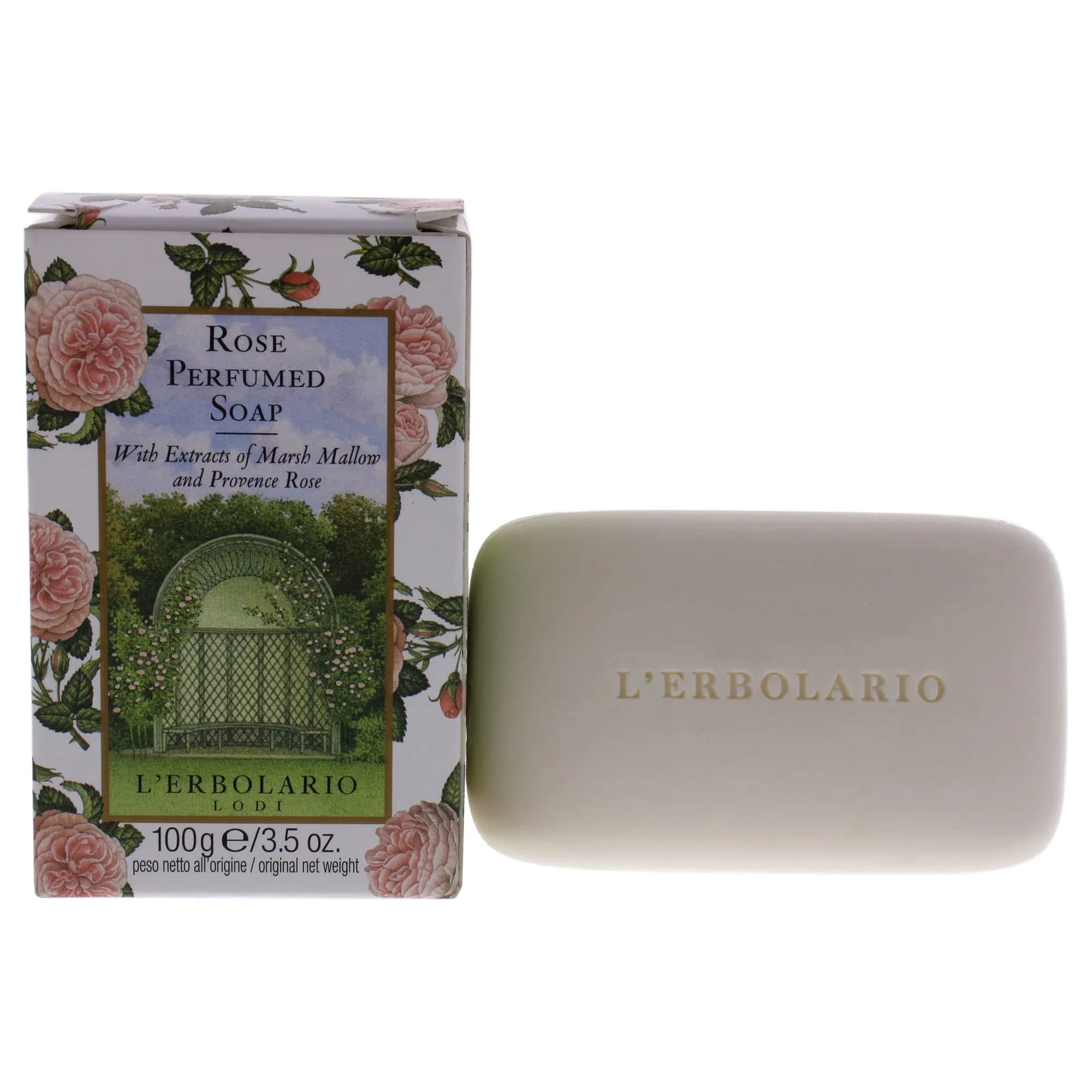 L'Erbolario Rose Perfumed Soap Bar 3.5 oz | Sensitive Skin Nourishing & Fragrant — Cranberry
