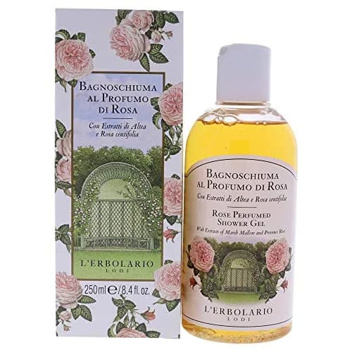 L'Erbolario Perfumed Shower Gel – Soothing Body Soap with Marsh Mallow – Protecting and Toning Body Wash with Amber Floral Fragrance - Rose - 8.4 oz thumbnail 1