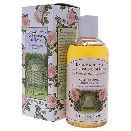 L'Erbolario Perfumed Shower Gel – Soothing Body Soap with Marsh Mallow – Protecting and Toning Body Wash with Amber Floral Fragrance - Rose - 8.4 oz thumbnail 4