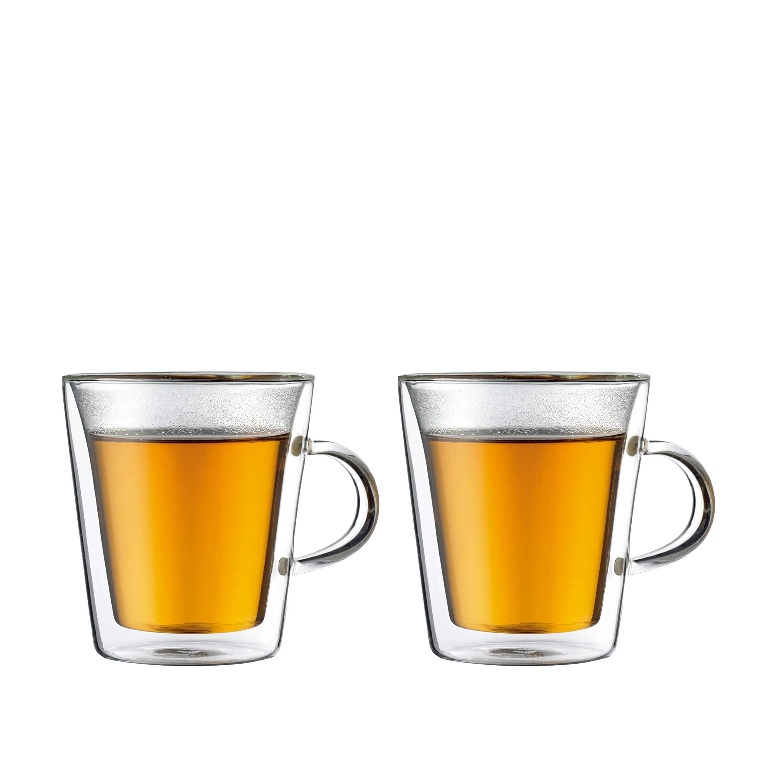 Bodum Canteen Double Wall Mug 200ml | Heat-Resistant Glass, Set of 2 — Clear