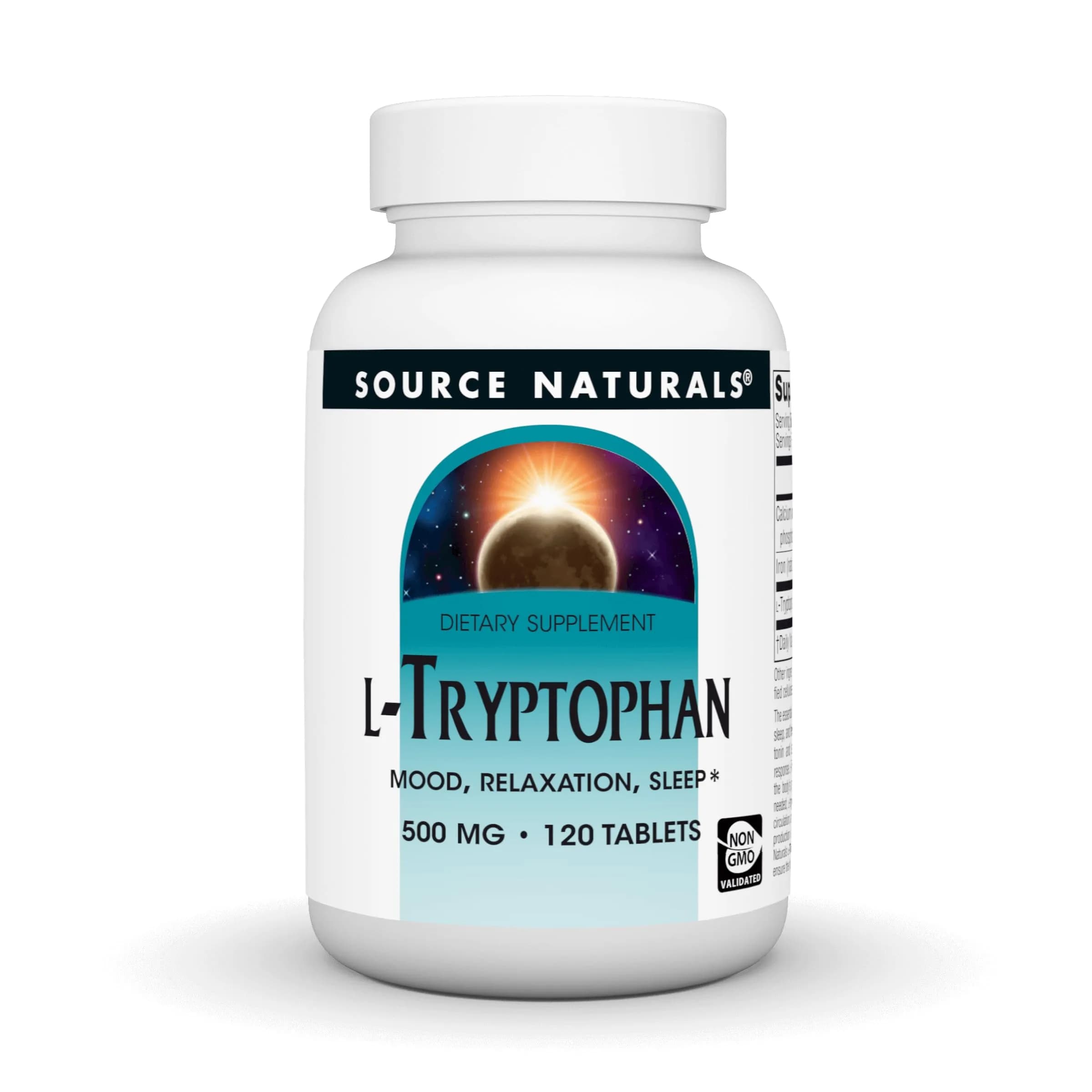 Source Naturals L-Tryptophan 500mg | Supports Mood & Sleep, 120 Tablets
