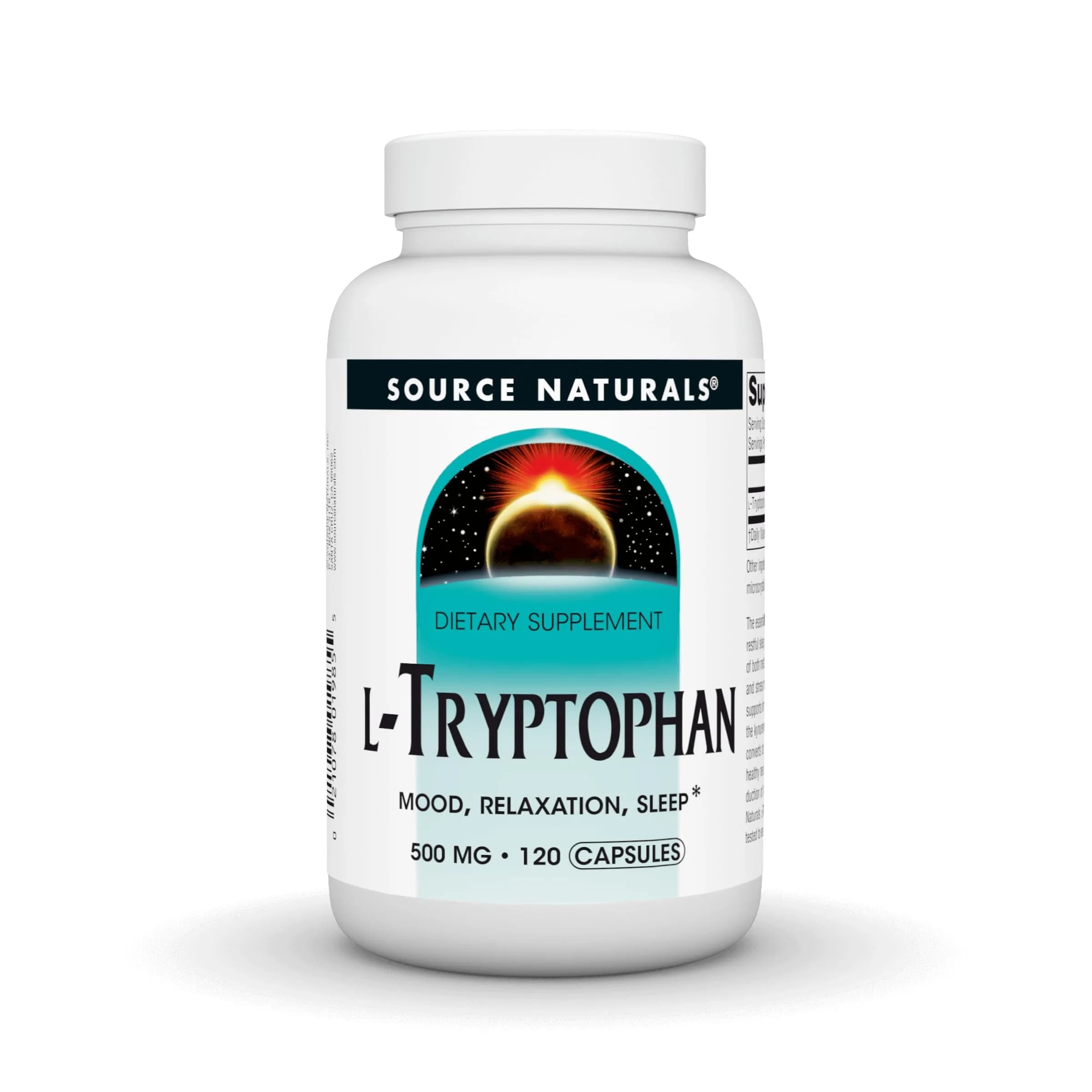 Source Naturals L-Tryptophan 500mg - 120 Capsules | Supports Relaxation & Sleep