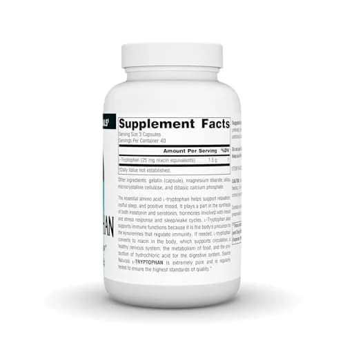 Source Naturals L-Tryptophan 500mg - 120 Capsules | Supports Relaxation & Sleep thumbnail 3