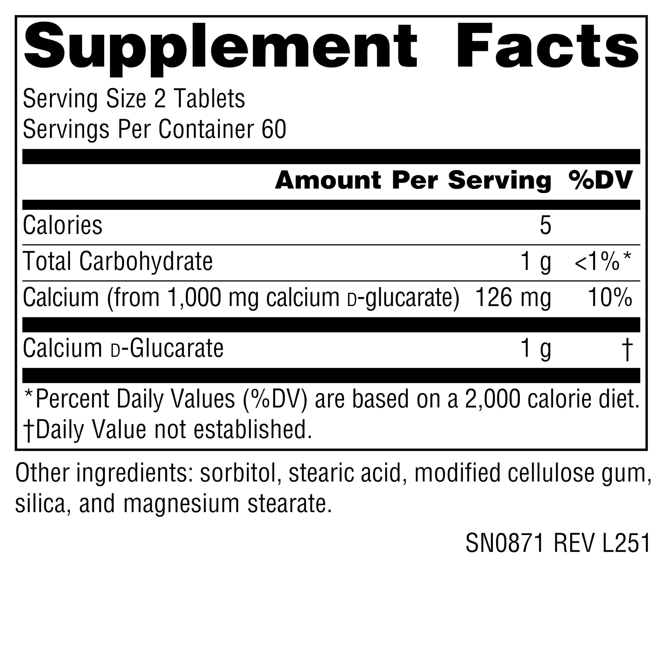 Source Naturals Calcium D-Glucarate 500 mg 120 Tablets | Supports Detoxification Pathways - view 2