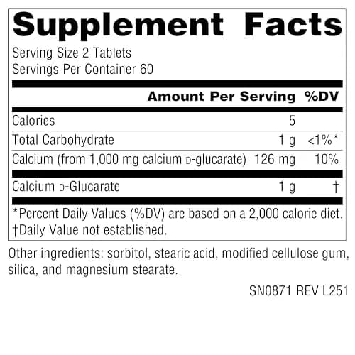 Source Naturals Calcium D-Glucarate 500 mg 120 Tablets | Supports Detoxification Pathways thumbnail 2