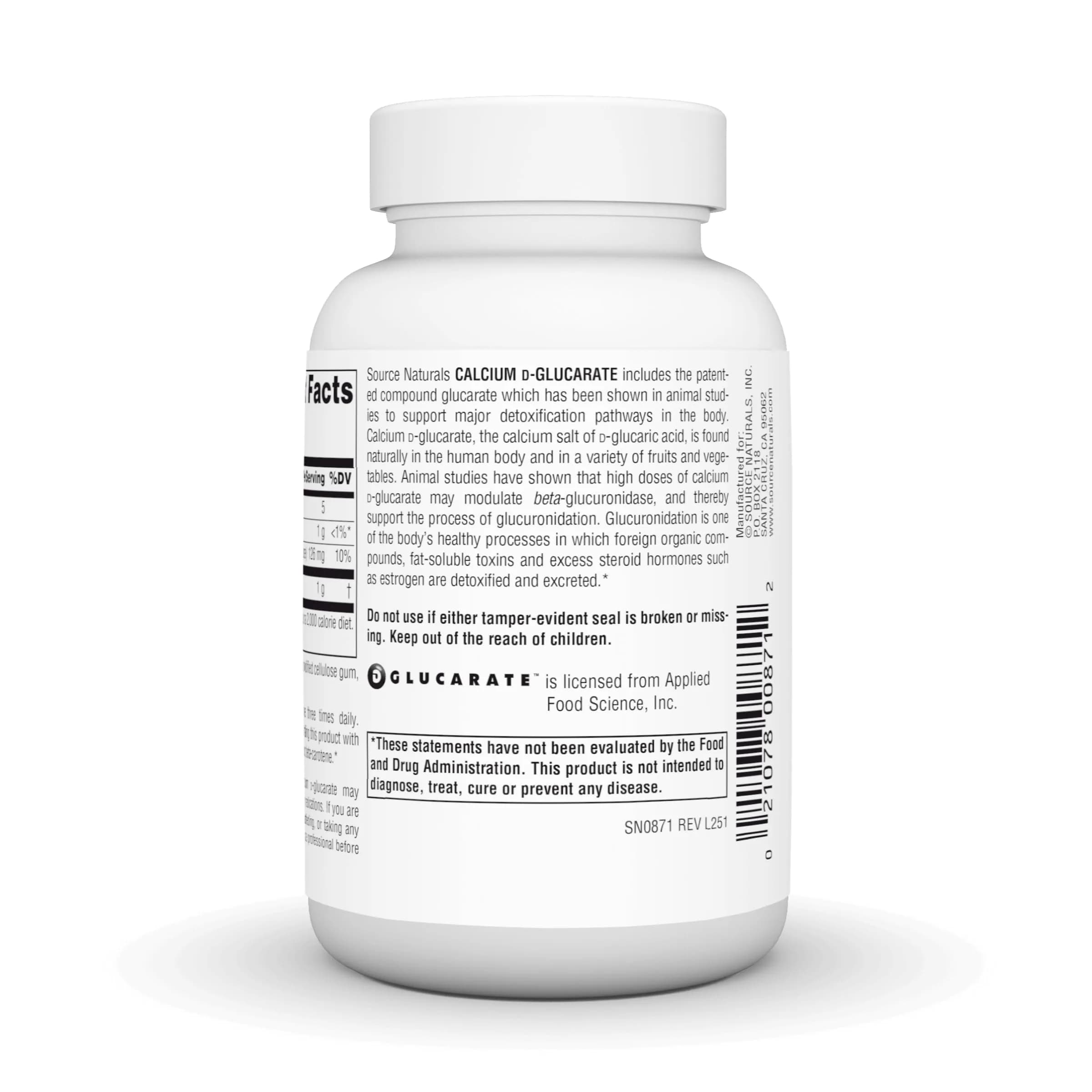 Source Naturals Calcium D-Glucarate 500 mg 120 Tablets | Supports Detoxification Pathways - view 4