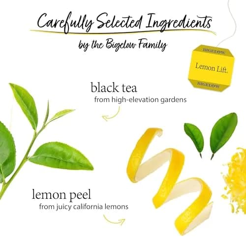 Bigelow Tea Lemon Lift Black Tea Bags Box, 120g (6 x 20 Count) | Lemon Twist & Spices for Refreshing Hot or Iced Drink thumbnail 3