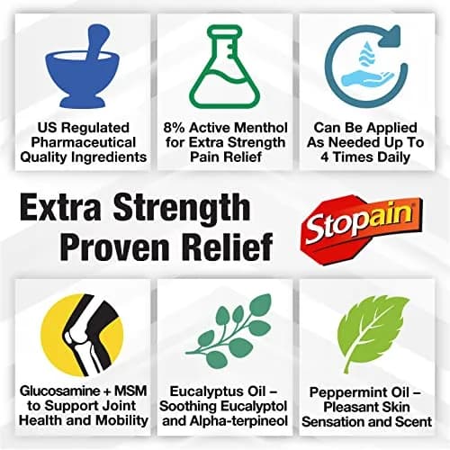 Stopain Pain Relief Spray 4oz | Fast-Acting Max Strength Topical Analgesic for Arthritis & Muscle Pain thumbnail 5