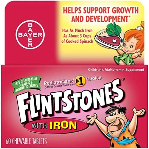 Flintstones Chewable Kids Vitamins with Iron, Multivitamin for Kids & Toddlers 60 Count | Pediatrician Recommended thumbnail 1
