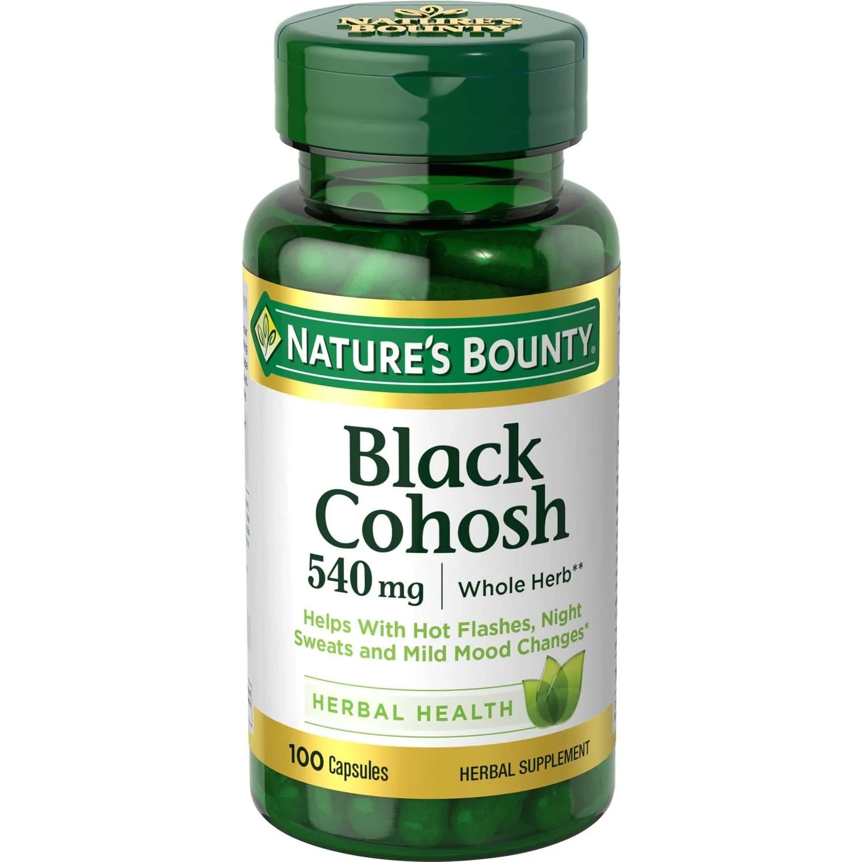 Nature's Bounty Black Cohosh Herbal Supplement 540 mg 100 Capsules | Natural Menopausal Support - main product image