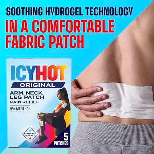 Icy Hot Original Pain Relief Patches Medium Size 5 Count (0.6 oz) | FDA Approved Medication for Backaches, Joints, Muscle Strains and Arthritis thumbnail 8