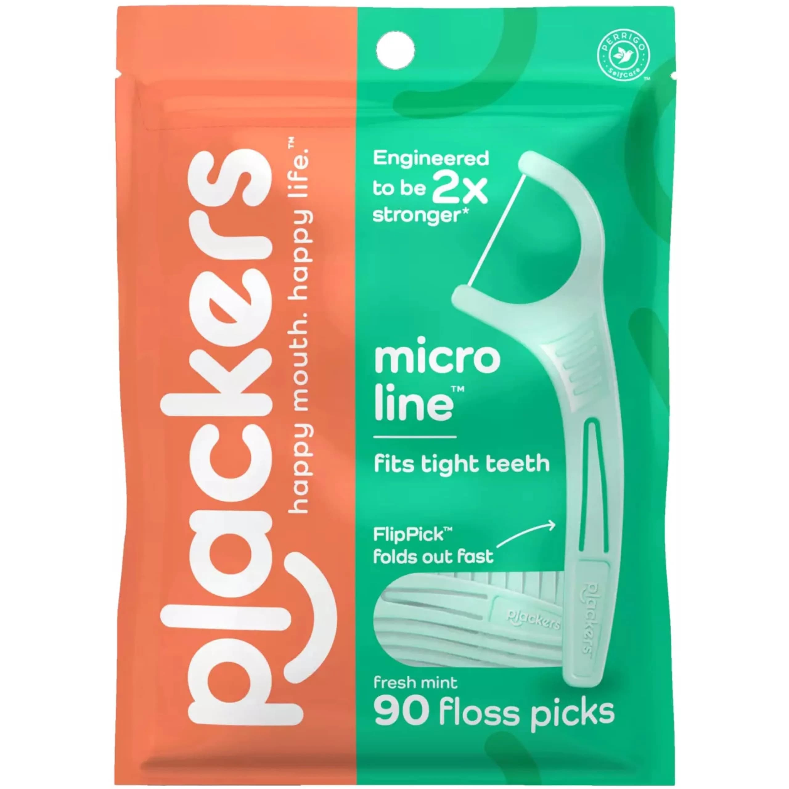 Plackers Micro Mint Dental Floss 90 Count | Freshens Breath & Oral Hygiene — Mint