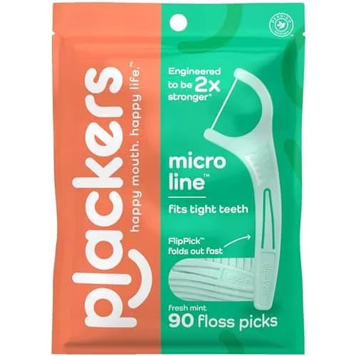 Plackers Micro Mint Dental Floss 90 Count | Freshens Breath & Oral Hygiene thumbnail 1