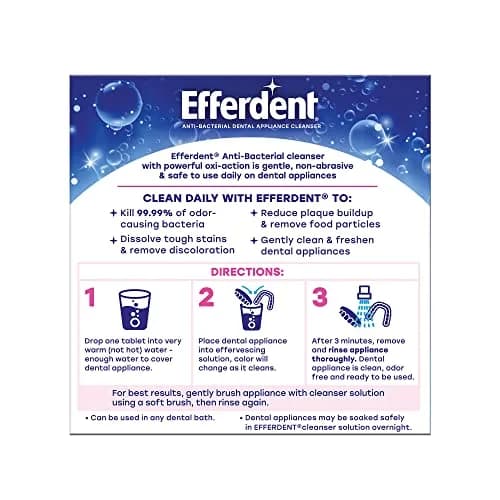 Efferdent Denture Cleaner Tablets Complete Clean 44 Count | Kills 99.99% Bacteria in 3 Minutes thumbnail 6