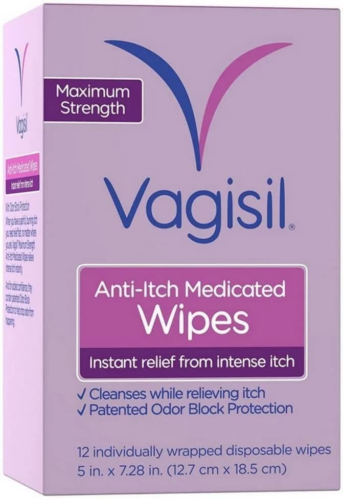 Vagisil Anti-Itch Medicated Feminine Wipes, Max Strength, 12 Wipes (1 Pack) | Fast Relief for Intense Vaginal Itching thumbnail 5