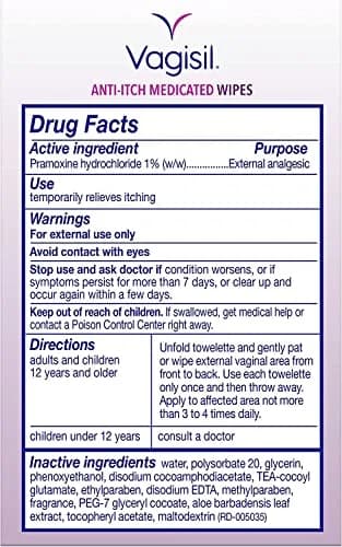 Vagisil Anti-Itch Medicated Feminine Wipes, Max Strength, 12 Wipes (1 Pack) | Fast Relief for Intense Vaginal Itching thumbnail 7