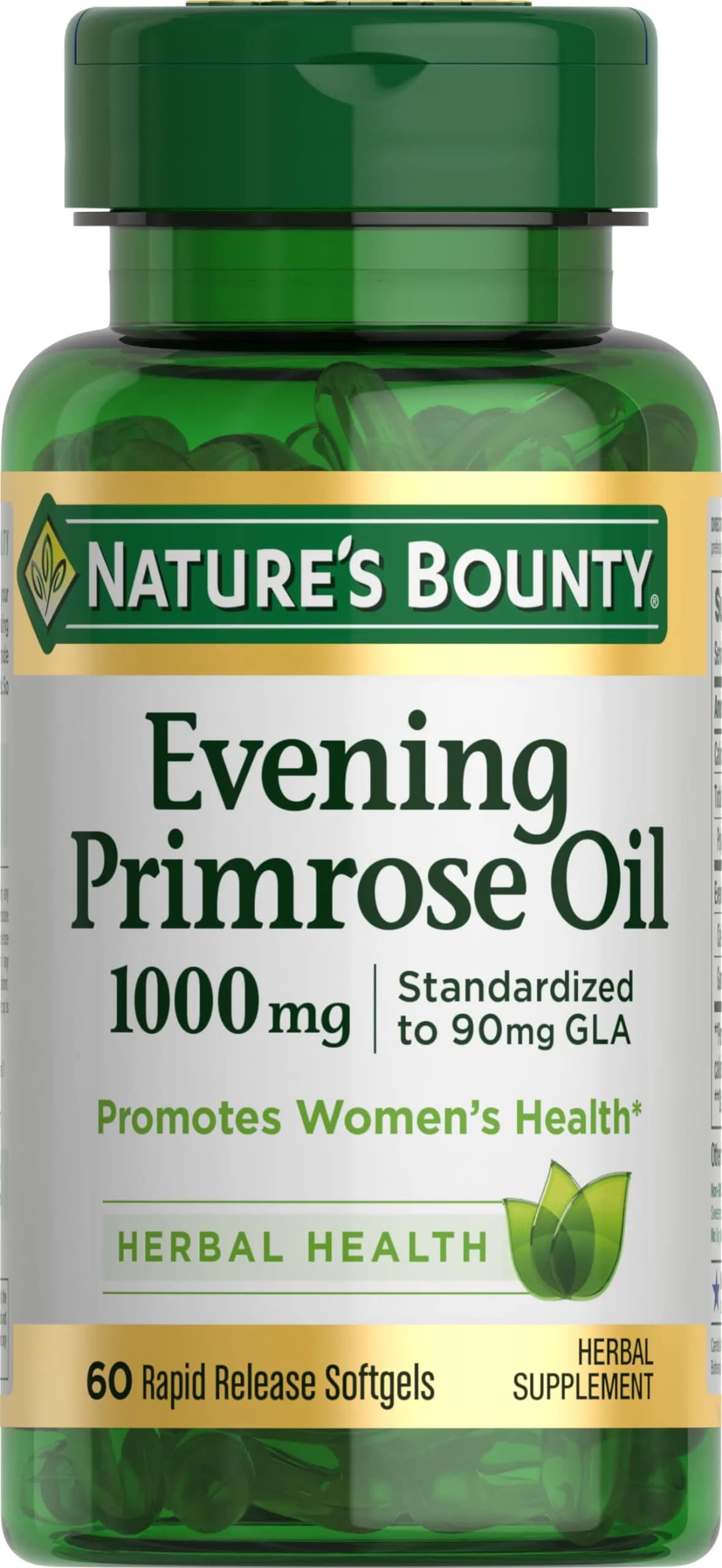 Nature's Bounty Evening Primrose Oil 1000mg 60 Count Softgels | Promotes Women's Health - main product image