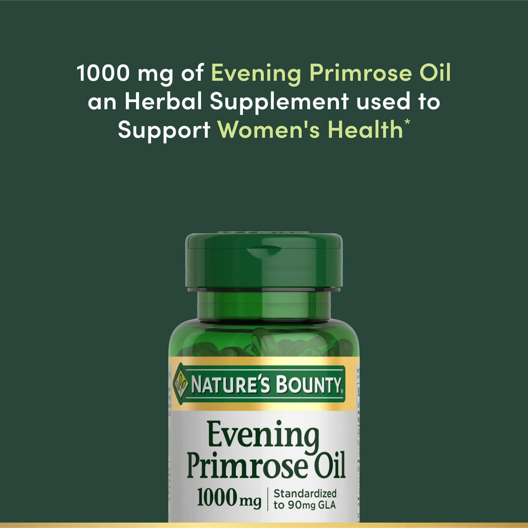 Nature's Bounty Evening Primrose Oil 1000mg 60 Count Softgels | Promotes Women's Health - view 3