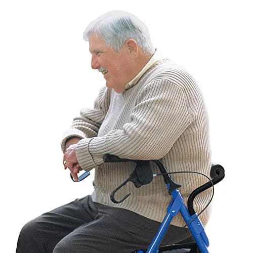 Hugo Mobility Portable Rollator Walker with Seat, Backrest and 8 Inch Wheels, Blue | Lightweight Support for Active Adults thumbnail 3