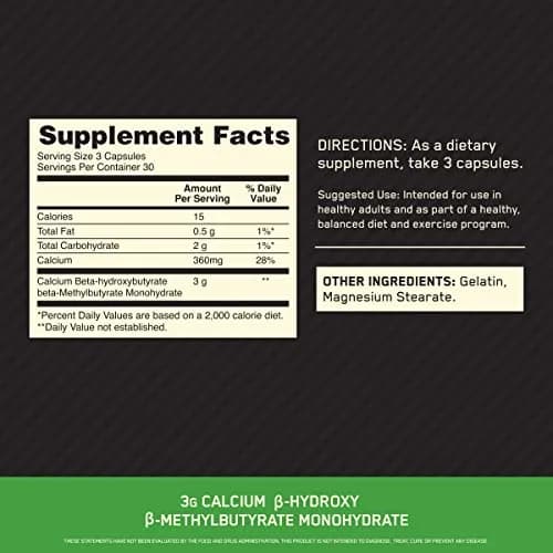 Optimum Nutrition HMB Capsules 3g (90 Count) | Supports Muscle Strength & Repair thumbnail 2