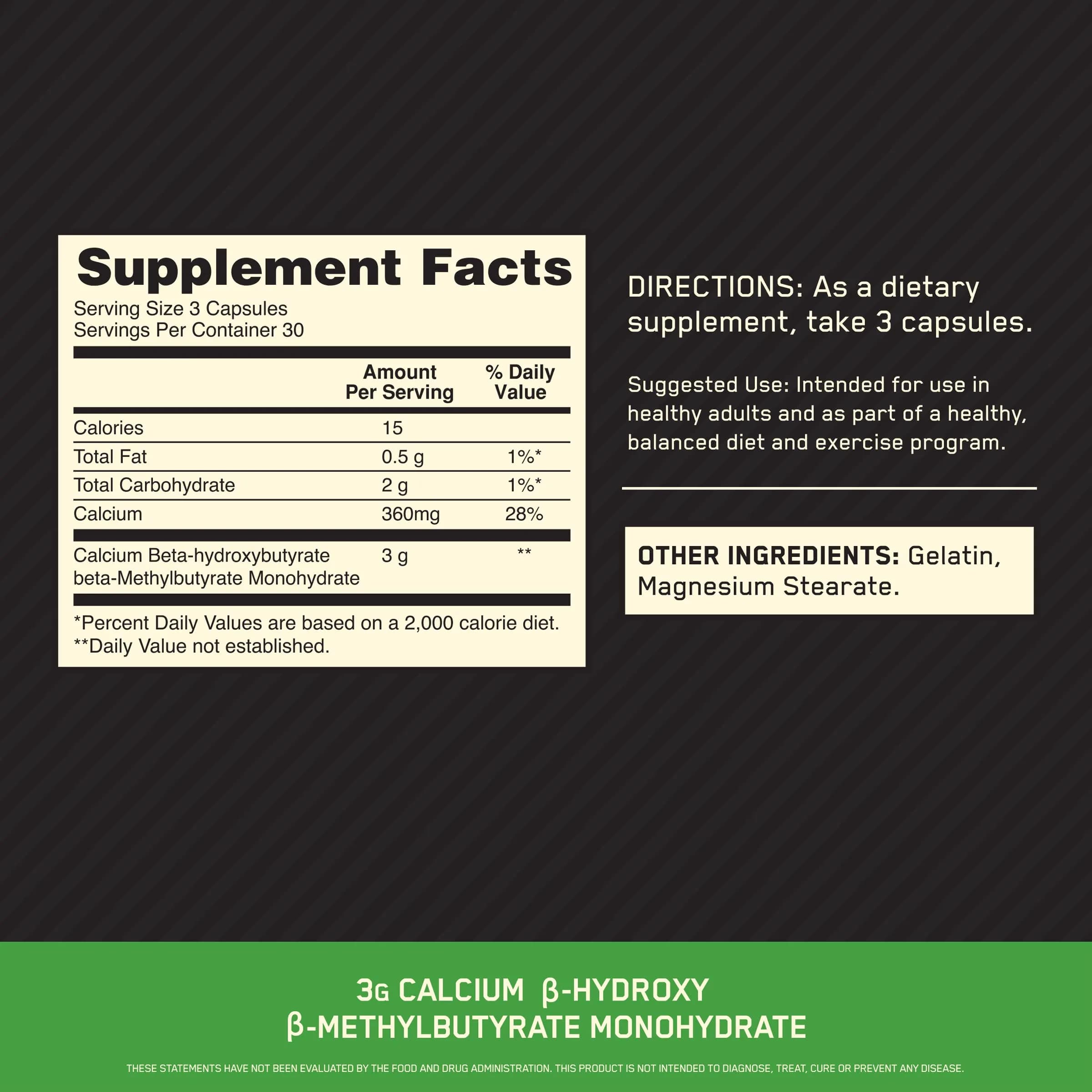 Optimum Nutrition HMB Capsules 3g (90 Count) | Supports Muscle Strength & Repair - view 2