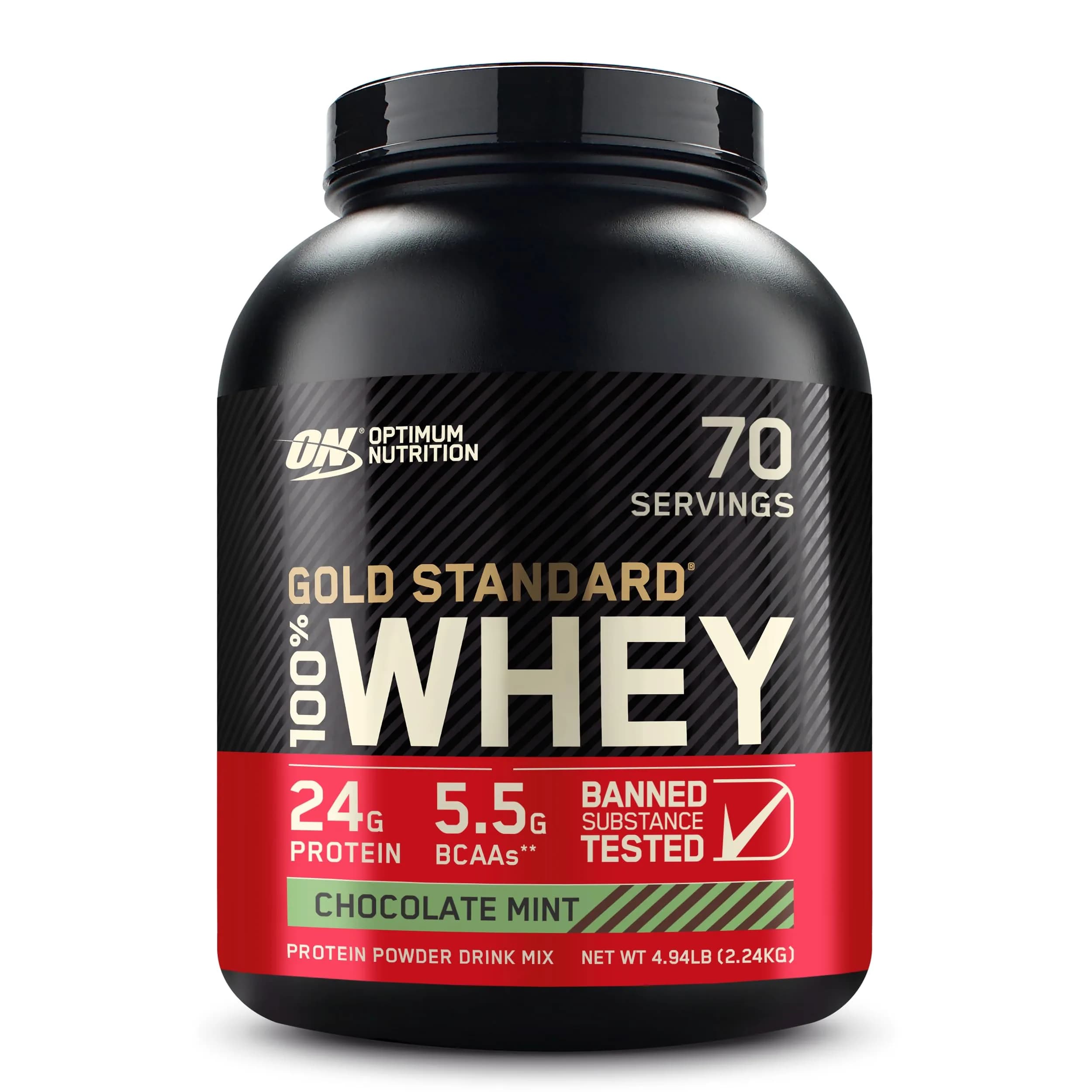 Optimum Nutrition Gold Standard 100% Whey Protein Powder Chocolate Mint 5lb | High Protein for Muscle Recovery - main product image