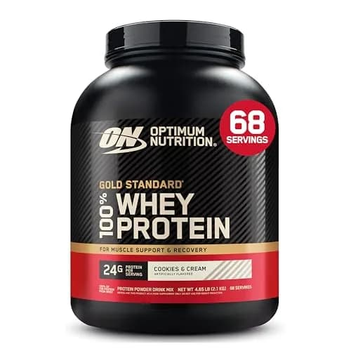 Optimum Nutrition Gold Standard 100% Whey Protein Powder White Chocolate 5lb | High Protein for Muscle Recovery — Cookies & Cream