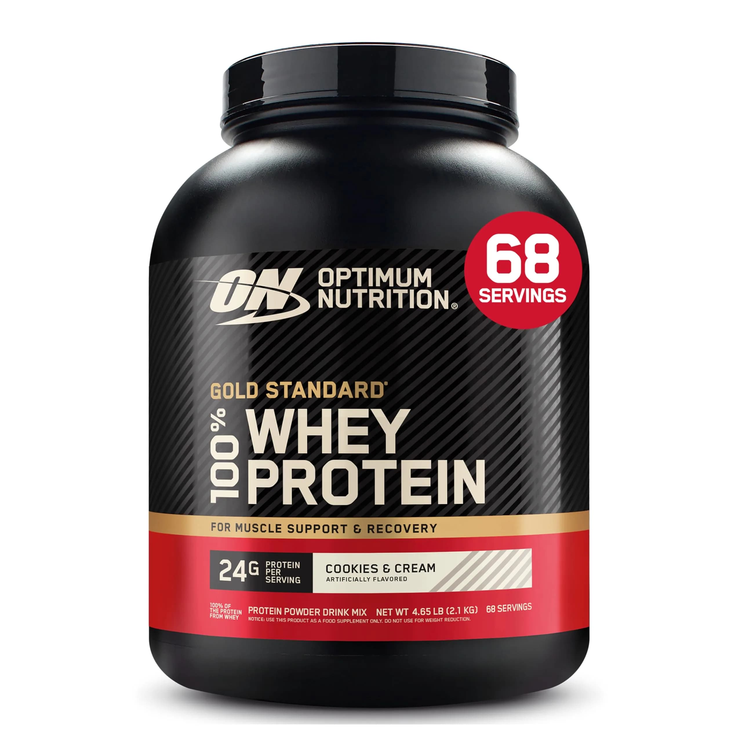 Optimum Nutrition Gold Standard 100% Whey Protein Vanilla Ice Cream 2.27kg (5 lb) | High Protein for Muscle Recovery — Cookies & Cream