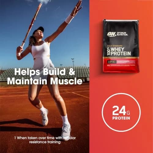 Optimum Nutrition Gold Standard 100% Whey Protein Powder, Delicious Strawberry, 4.54 kg (10 lb) | High Protein for Muscle Support thumbnail 4