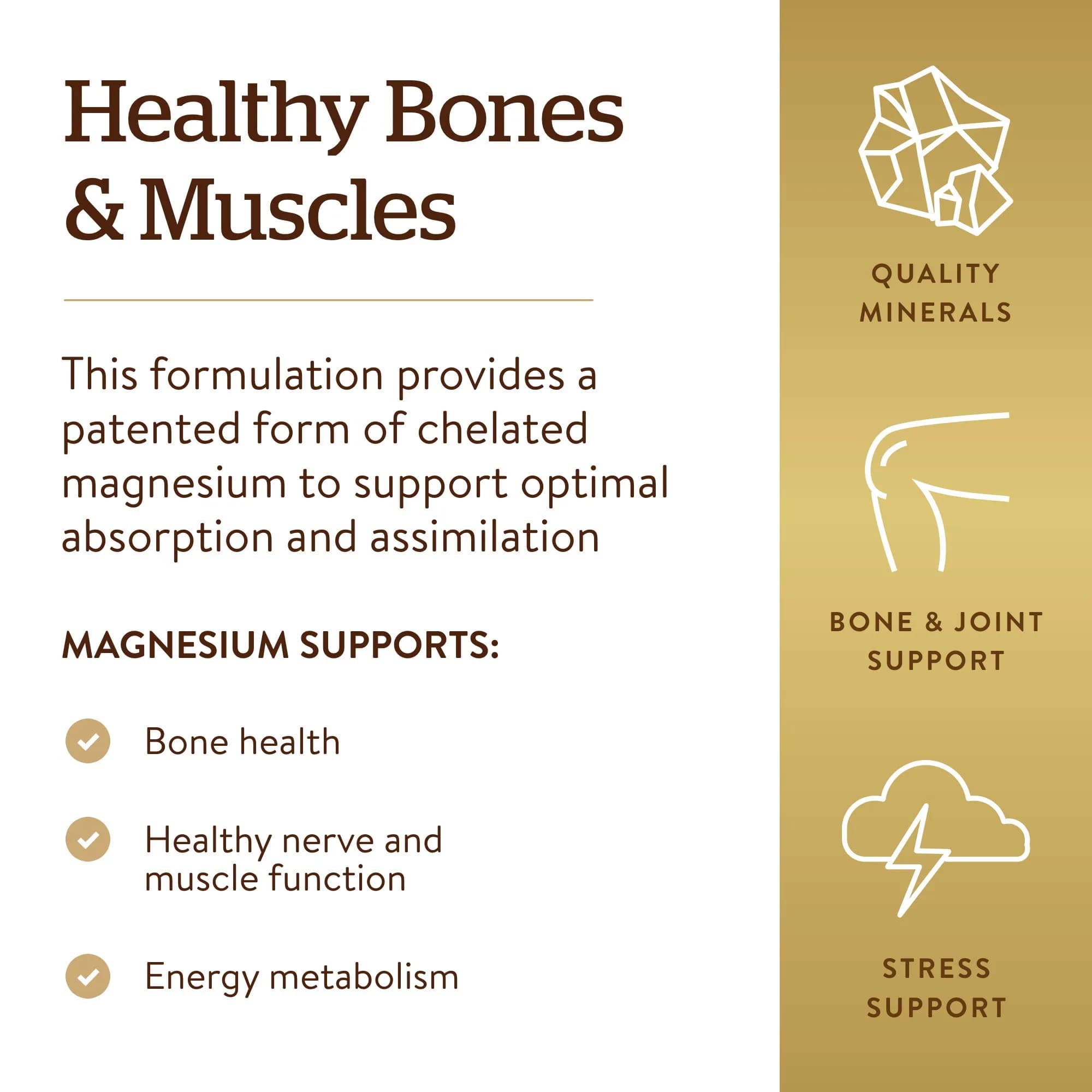 Solgar Chelated Magnesium Tablets 250 Count (113 g / 4 oz) | Supports Nerve & Muscle Function - view 4