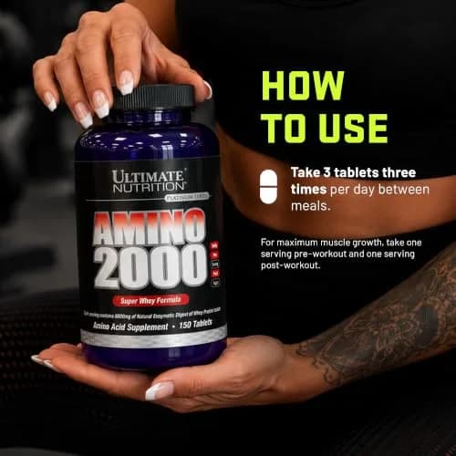 Ultimate Nutrition Amino 2000 Tablets 150 Count | Supports Muscle Growth & Recovery thumbnail 5