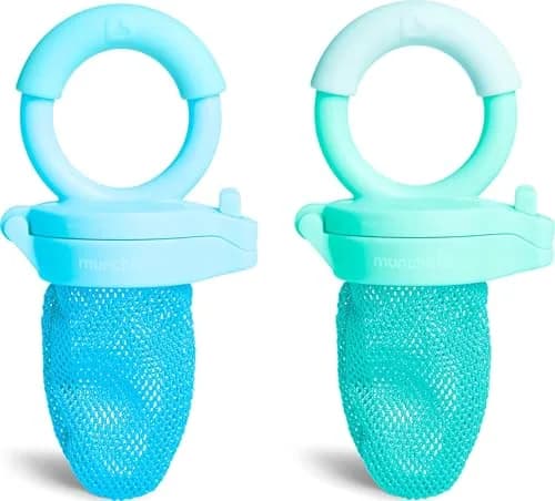 Munchkin Baby Fresh Food Feeder 2 Pack Blue/Mint | BPA-Free Mesh for 6+ Months thumbnail 1