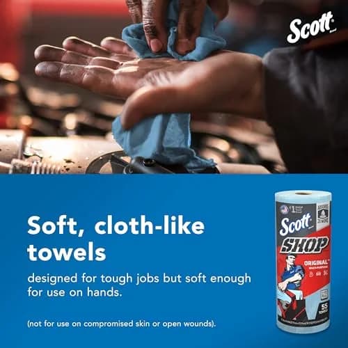 Scott Shop Towels Original Blue 10.4" x 11" | 55 Towels/Roll, 30 Rolls/Case thumbnail 4