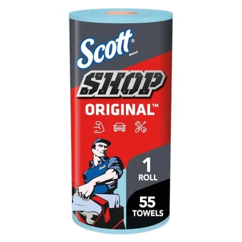 Scott Shop Towels Original Blue 10.4" x 11" | 55 Towels/Roll, 30 Rolls/Case thumbnail 1