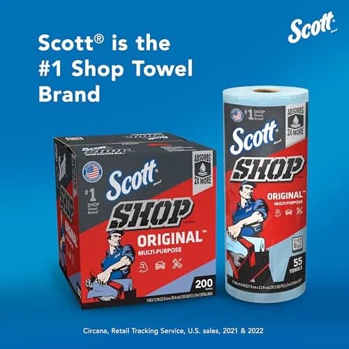 Scott Shop Towels Original Blue 10.4" x 11" | 55 Towels/Roll, 30 Rolls/Case thumbnail 8