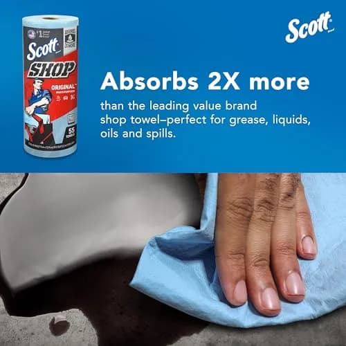 Scott Shop Towels Original Blue 10.4" x 11" | 55 Towels/Roll, 30 Rolls/Case thumbnail 2