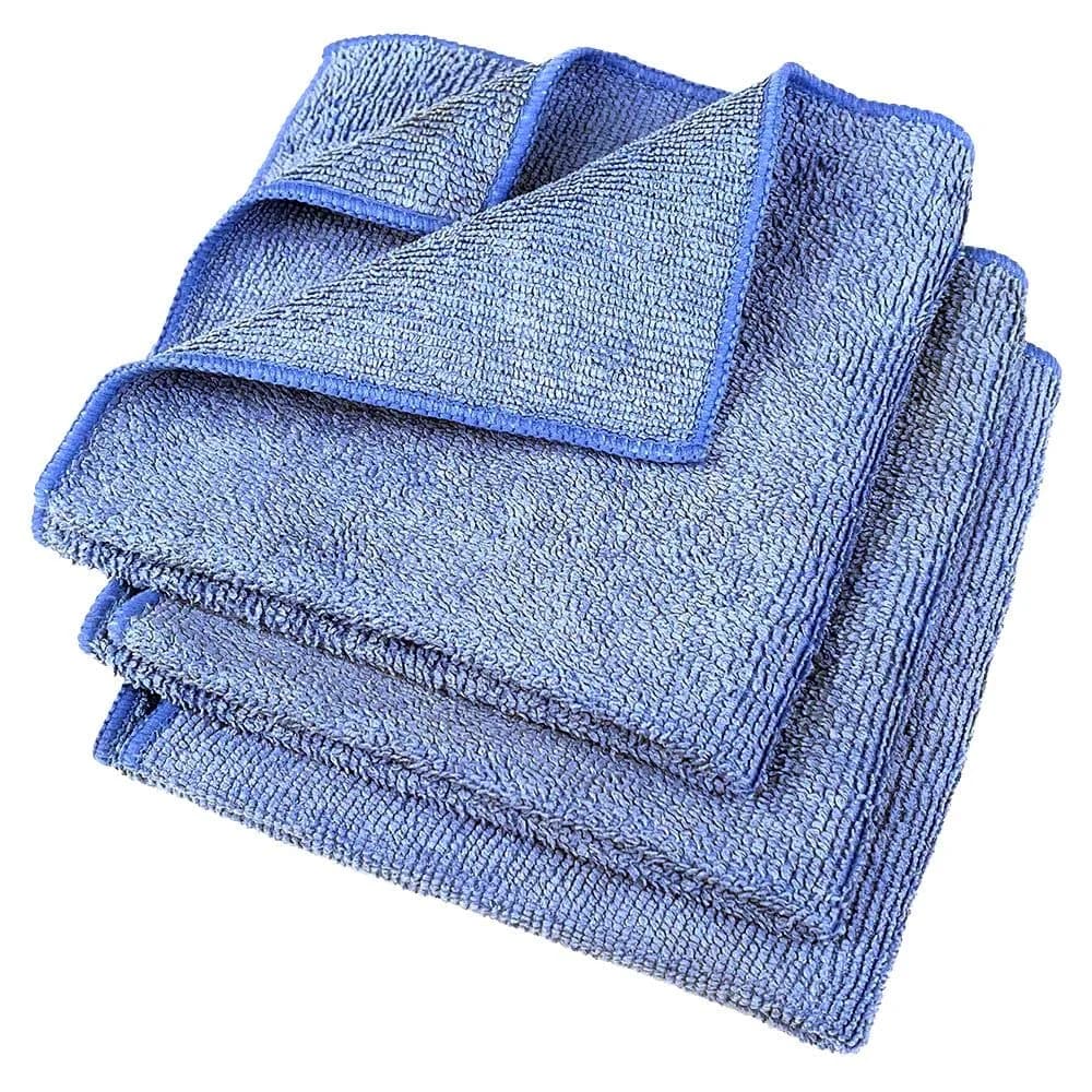 Buffalo Industries Microfiber Cleaning Cloths 12" x 12" Pack of 3 | Ultra-Absorbent, Gentle & Safe for Fine Finishes