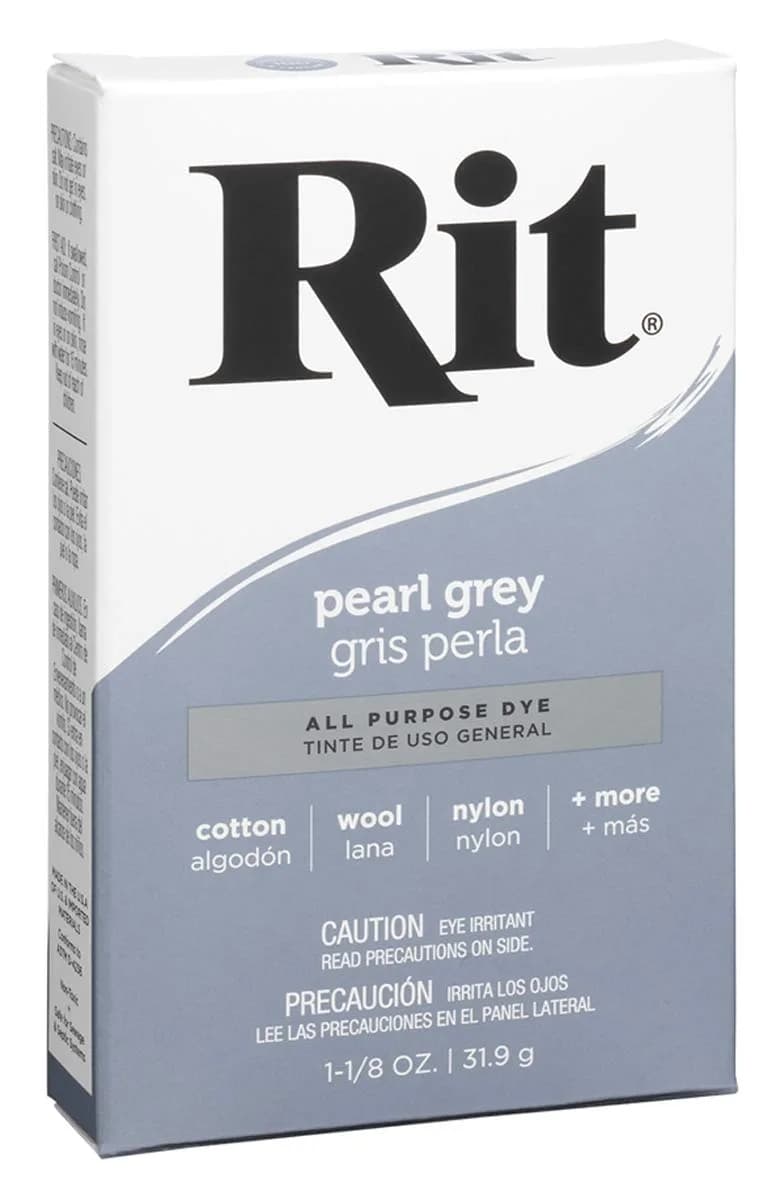 Rit All-Purpose Powder Dye Pearl Gray | Conforms to ASTM D4236, Works on Natural & Synthetic Fibers — Pearl Grey