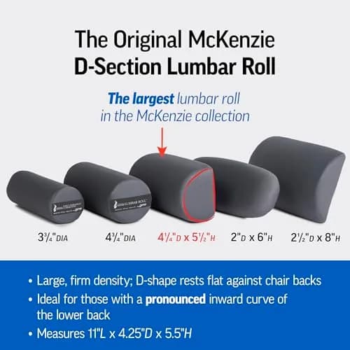 OPTP The Original McKenzie D-Section Lumbar Roll – Large, Firm Density | Support for Office & Travel thumbnail 5