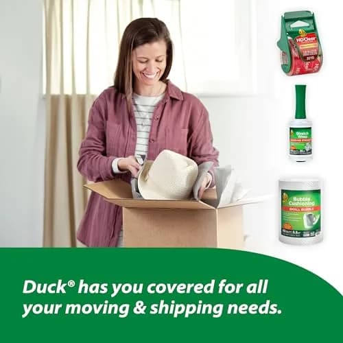Duck HD Clear Packing Tape Refills - 6 Rolls, 1.88 In. x 54.6 Yards Each | Heavy Duty Acrylic Adhesive Tape for Boxes and Moving thumbnail 8