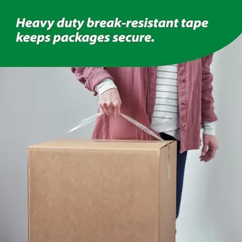 Duck HD Clear Packing Tape Refills - 6 Rolls, 1.88 In. x 54.6 Yards Each | Heavy Duty Acrylic Adhesive Tape for Boxes and Moving thumbnail 2