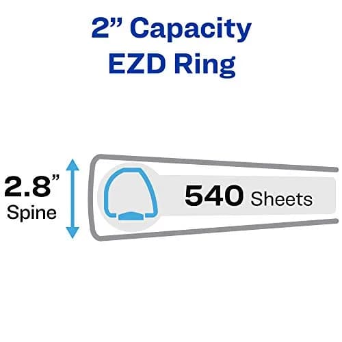 Avery Heavy-Duty View 3 Ring Binder, 2" Rings, Navy Blue | 540 Sheet Capacity, One Touch Lock thumbnail 2