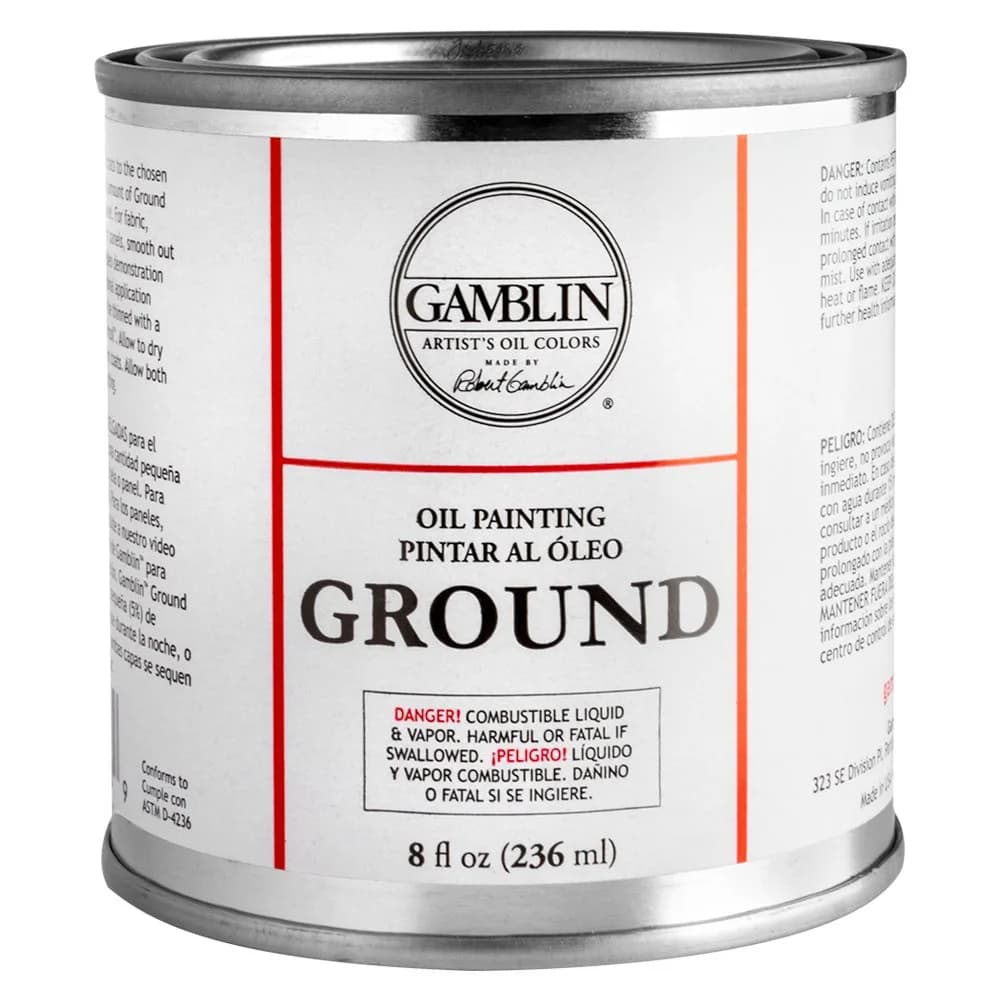 Gamblin Oil Painting Ground 8 oz. | Bright White, Non-Absorbent, Supports Canvas & Linen - main product image