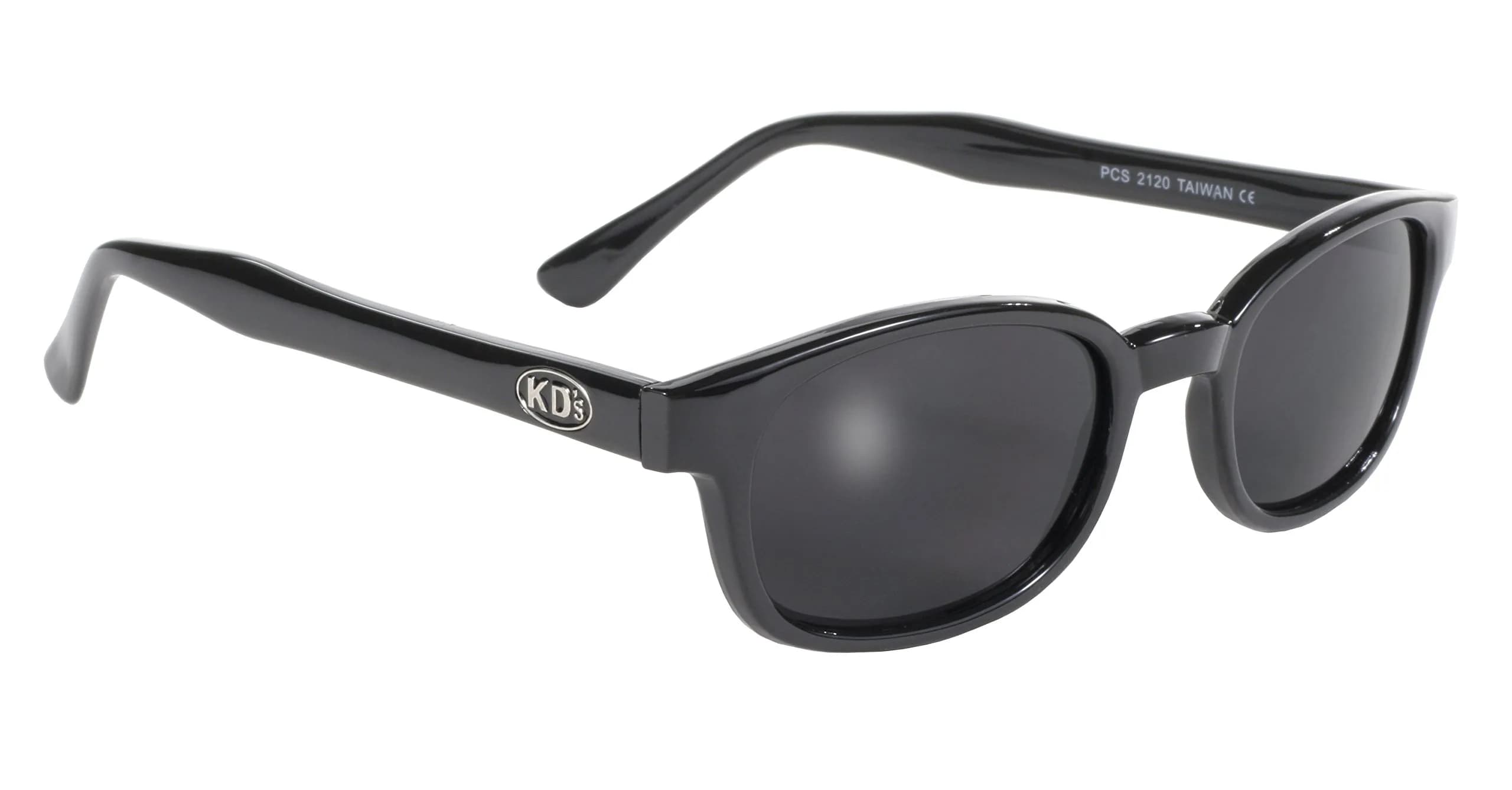 Pacific Coast Original KD's Biker Sunglasses (Black Frame/Dark Grey Lens) | Small Fit, Helmet Compatible, 100% UV Protection — Black Frame/Dark Grey Lens