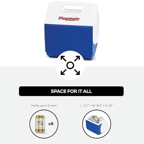 Igloo Playmate Pal 7 Qt Cooler | Blue/White Portable Insulated Ice Chest thumbnail 2