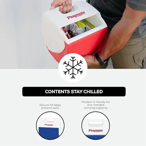 Igloo Playmate Pal 7 Qt Cooler | Blue/White Portable Insulated Ice Chest thumbnail 3