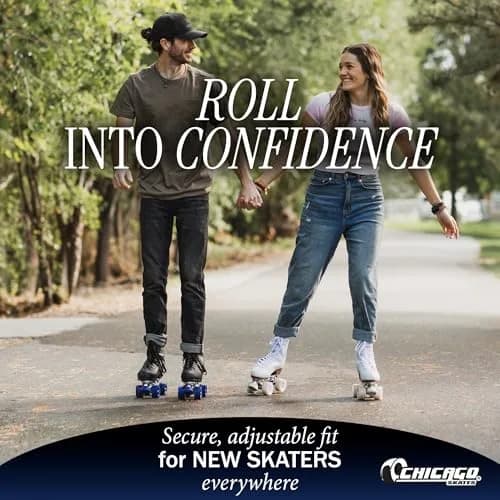 Chicago Skates Black Quad Roller Skates for Men & Women | Classic Adjustable High-Top Design for Indoor & Outdoor Use thumbnail 6