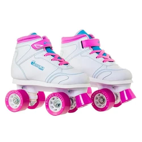 Chicago Skates Sidewalk Roller Skates – Durable, Top Performance Indoor/Outdoor Use Skate Shoes for Girls & Boys, High-Top Boot Safety Youth Quad Skates, 60mm PU Wheels, Adjustable Chassis & Trucks thumbnail 1